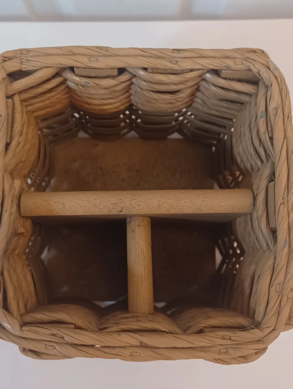 Vintage Foxcreek Basket Co Handcrafted Divided Organizer Caddy Signed 2001